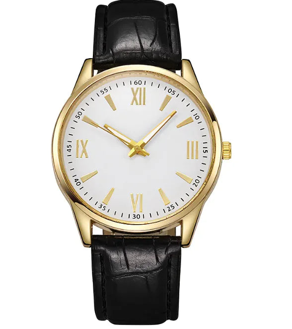 Men's Casual Business Leather Strap Quartz Watch