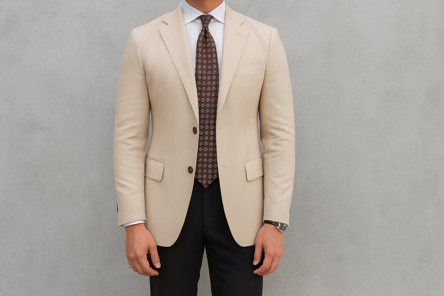 Single row apricot suit jacket