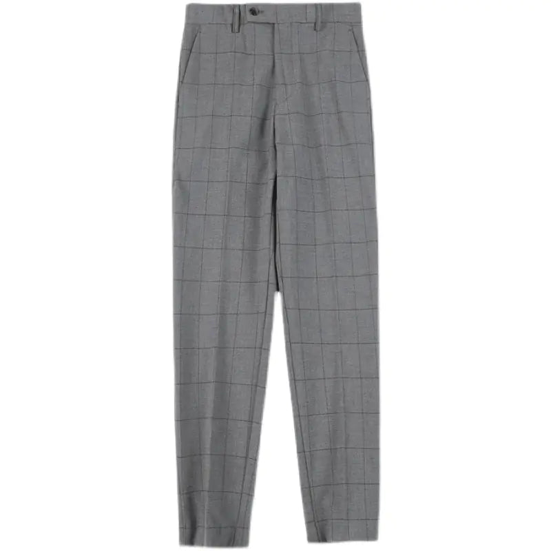 Men's British Style Plaid Slim Suit Pants