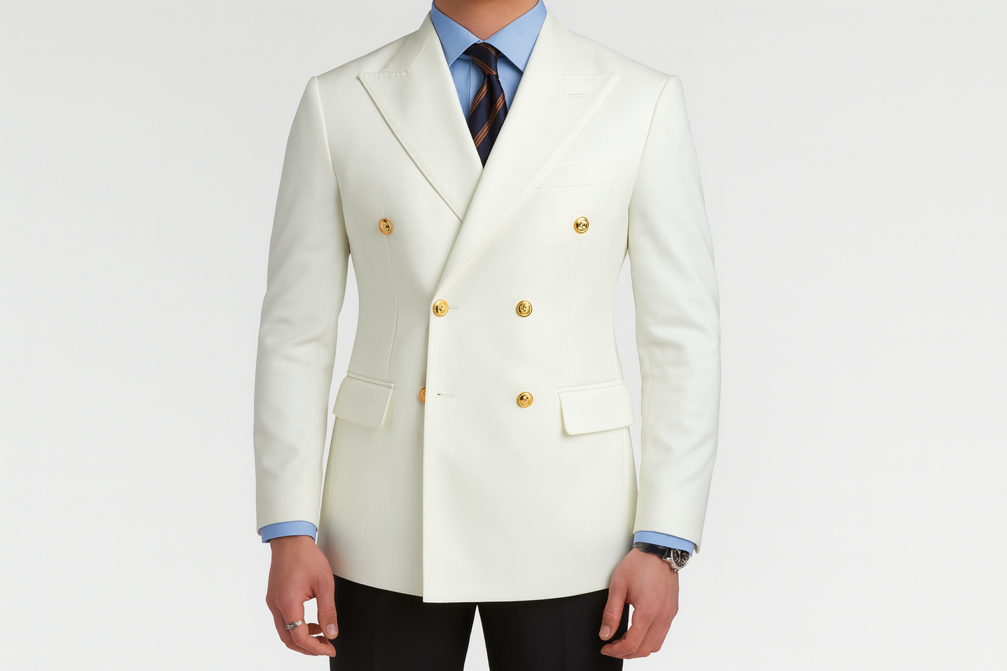 White double breasted suit jacket