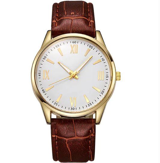 Men's Casual Business Leather Strap Quartz Watch