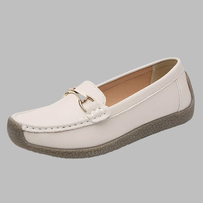 Women's Casual Loafers with Metal Buckle Detail